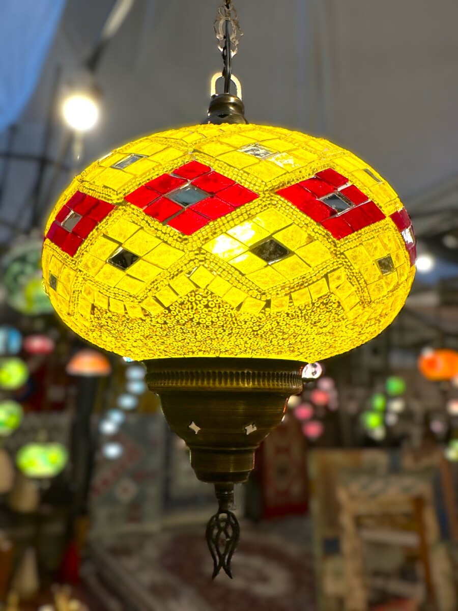 Colgante vitraux de techo 23 cm multicolor - Amarillo 