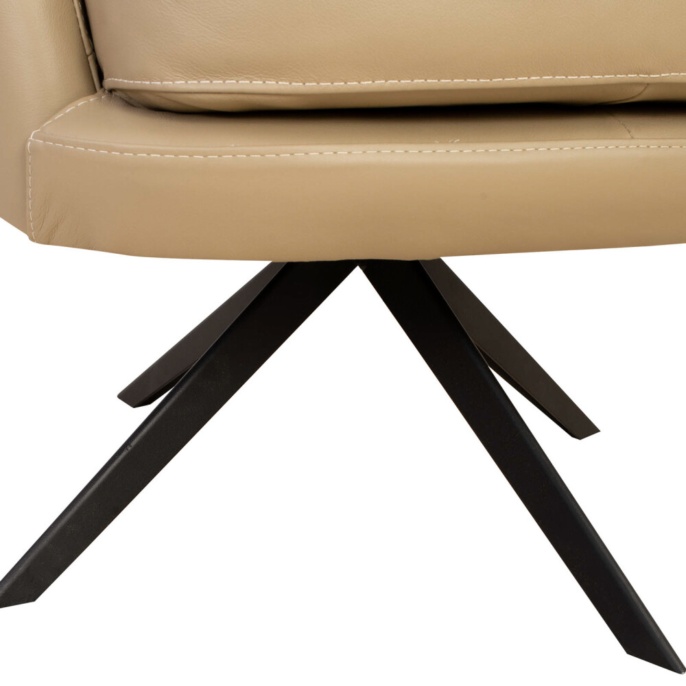 BUTACA GIRATORIA 1 CUERPO CUERO-100-NATURAL VERDE 1004 KHAKI