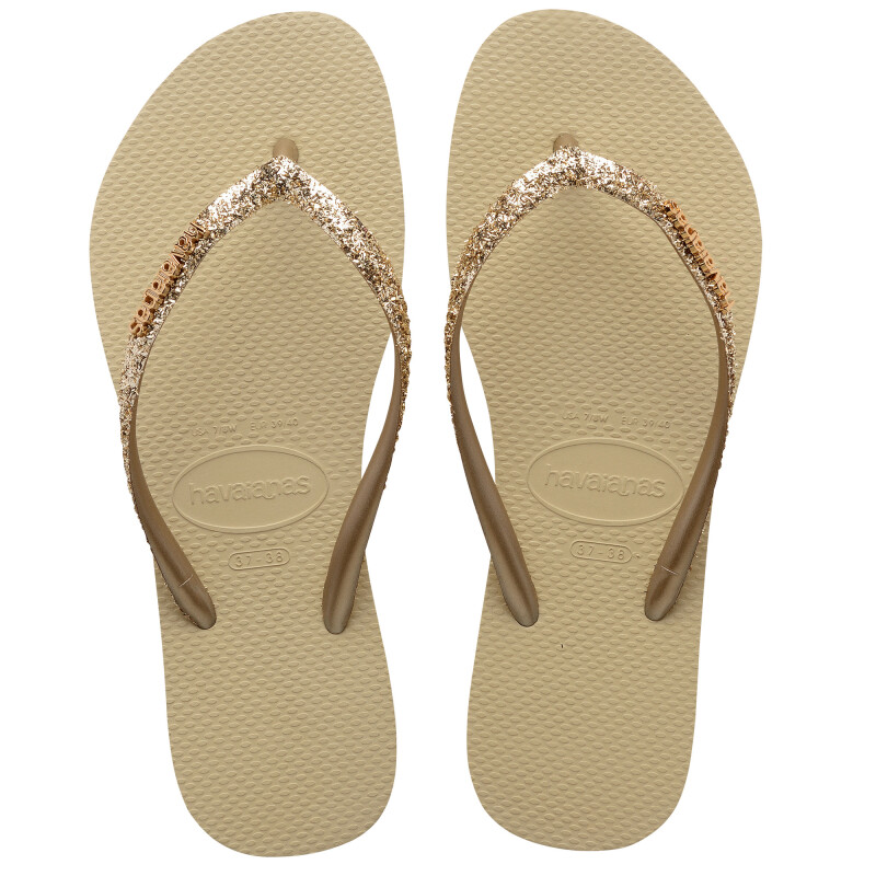 Sandalias de Mujer Havaianas Slim GLitter II Beige Arena
