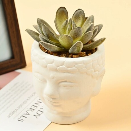 Maceta Cabeza De Buda Blanco Modelo 1