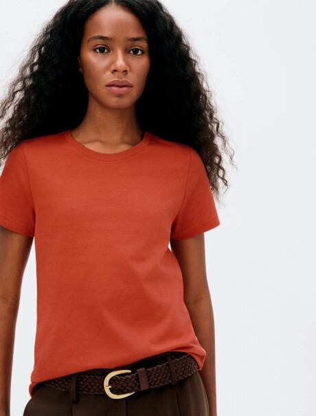 CAMISETA BÁSICA SLIM WORLD NARANJA