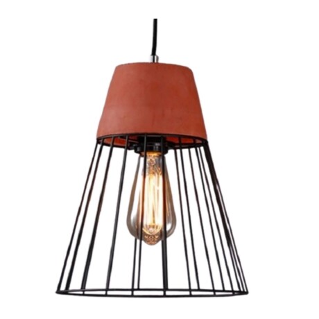 Colgante Jaula negra y cemento terracota 26*29cm Colgante Jaula negra y cemento terracota 26*29cm