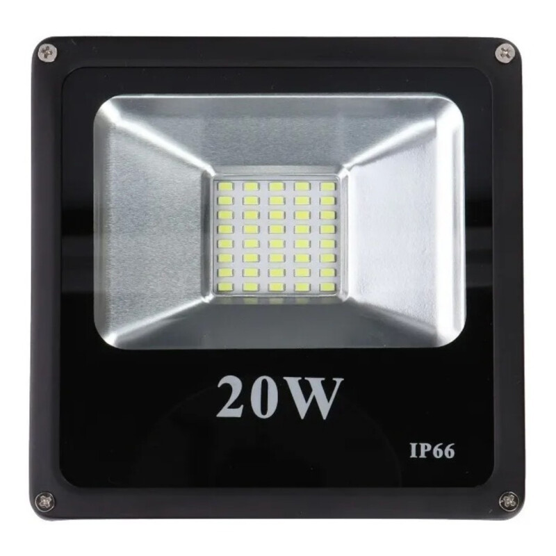 Foco Reflector Led 20w Ip66 Luz Fría Excelente Calidad!!! Negro