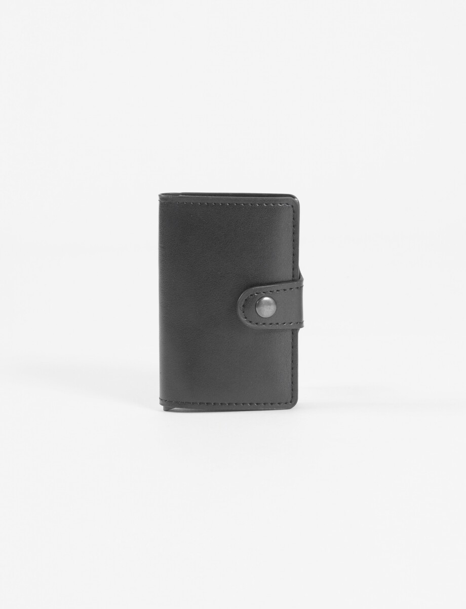 Tarjetero cuero vegano con bloqueo RFID - negro 