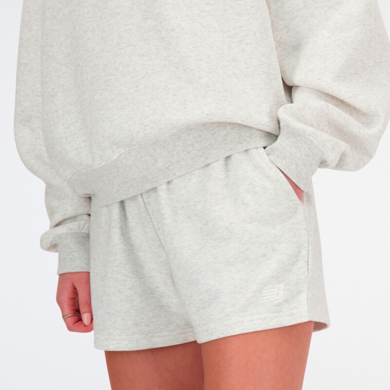 Short New Balance French Terry de Mujer Blanco