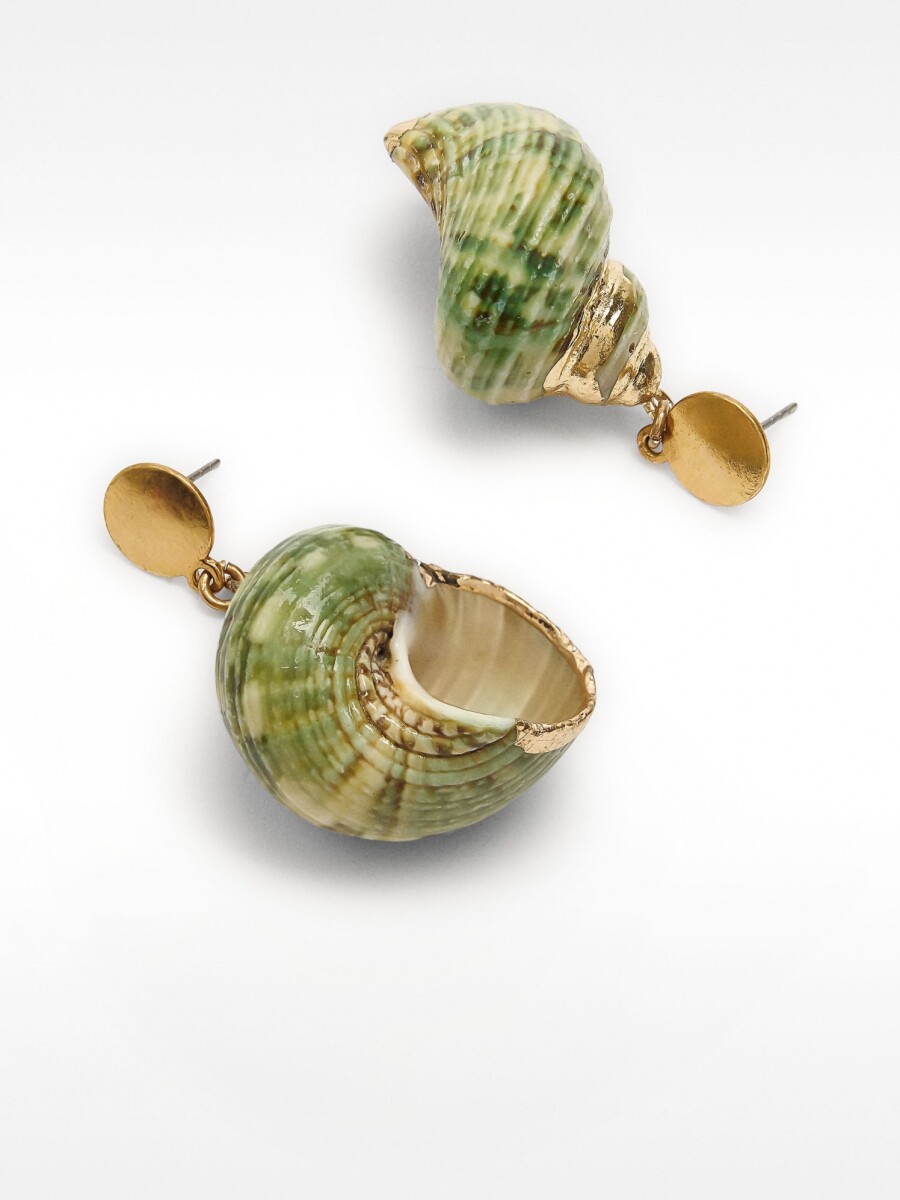 Pendientes Con Conchas verde