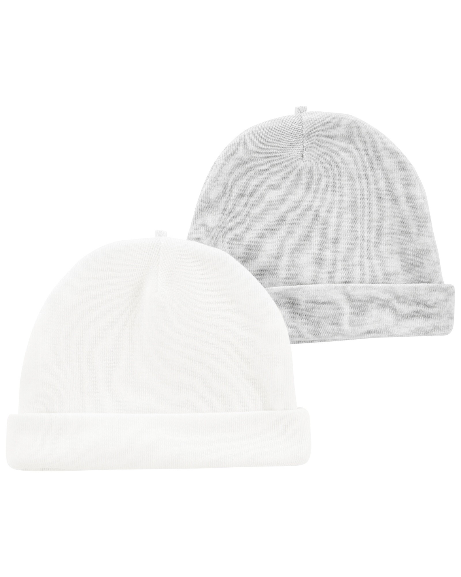 Pack dos gorros de poliéster, blanco y gris Sin color