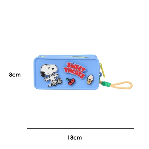Cartuchera silicona Snoopy celeste