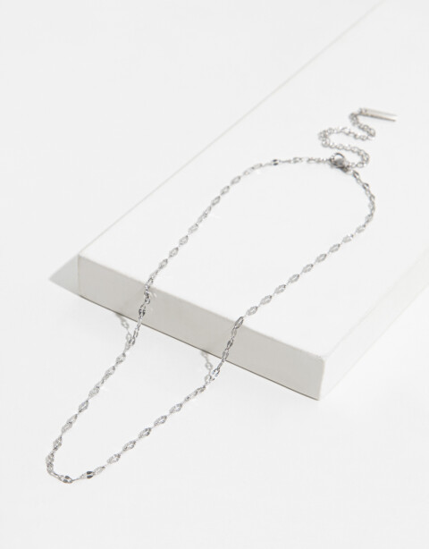 Collares Cortos Metal Collar Corto De Acero - Plateado
