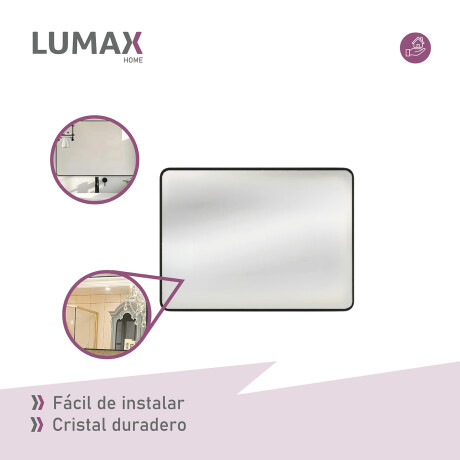 Espejo Horizontal Lumax Xindi Marco Rectangular 90 x 70cm Negro