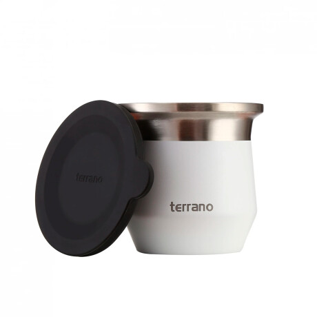 Mate Terrano Flap con Tapa Acero Inoxidable BLANCO