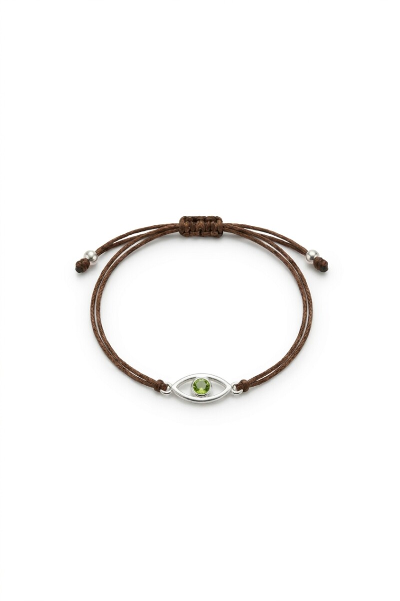 Pulsera ajustable cord ojito plateado