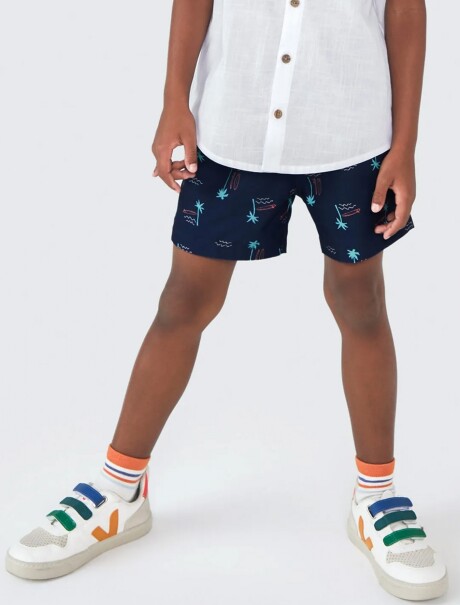 SHORT INFANTIL ESTAMPADO AZUL