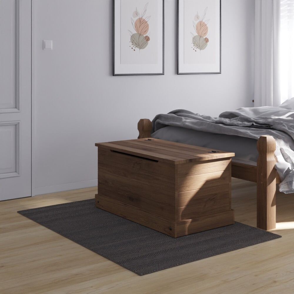 Baúl Pie De Cama - Linea Mexicana Oscuro