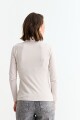 Remera cuello polera m/l básica BEIGE