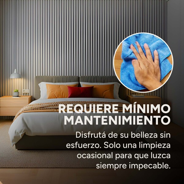 Pack x100 Wpc Simil Madera Wall Panel Lambrin 2.90m x 16.7cm Color Gris Oscuro