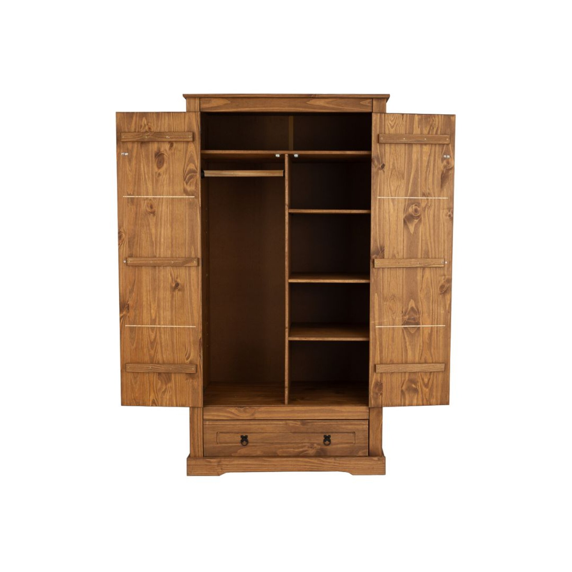 Ropero 2 puertas 1 Cajón Madera - Linea Mexicana - Nogal — Rustico Hogar