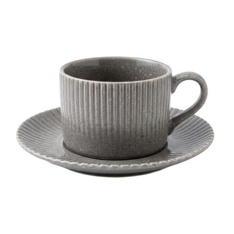 TAZA C/PLATITO GRIS COMB 200ML Unica