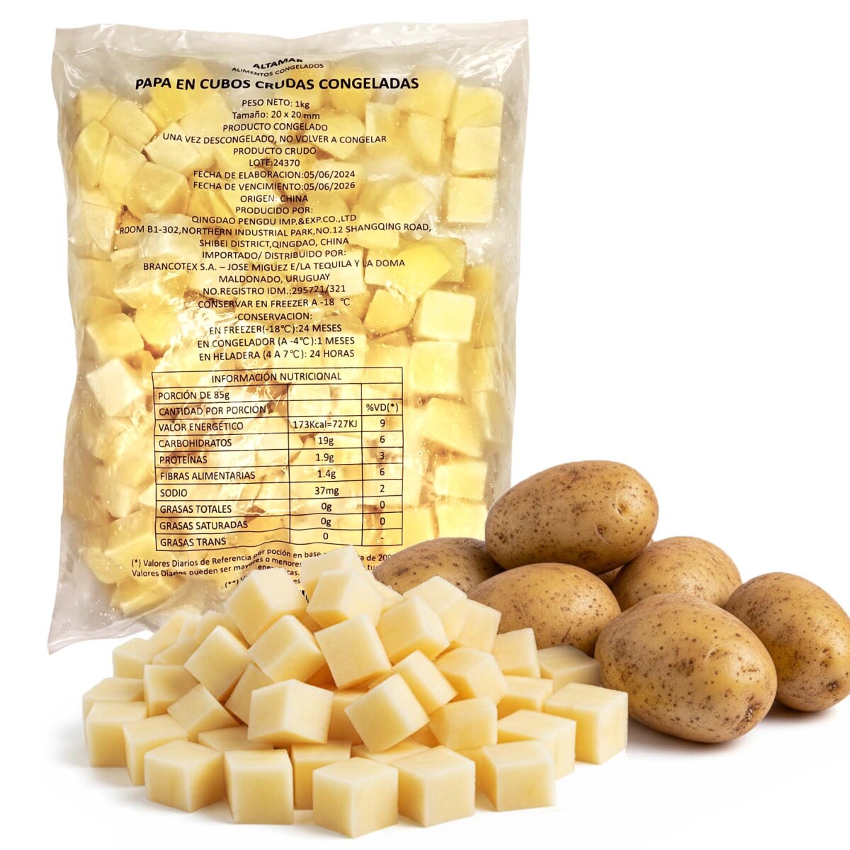 Papas En Cubos Altamar 1kg 