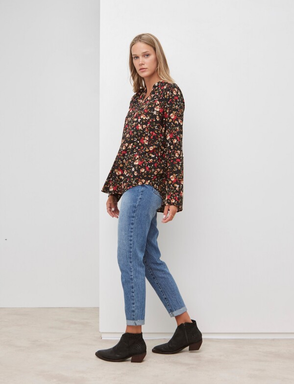 Blusa Floral NEGRO/MULTI