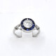 Anillo Platino, Brillantes Y Zafiros Sinteticos Anillo Platino, Brillantes Y Zafiros Sinteticos