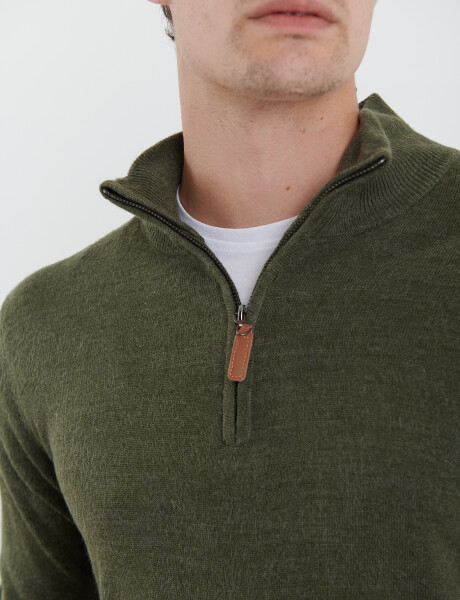 470415 SWEATER MEDIO CIERRE HARRINGTON URBAN Verde Melange