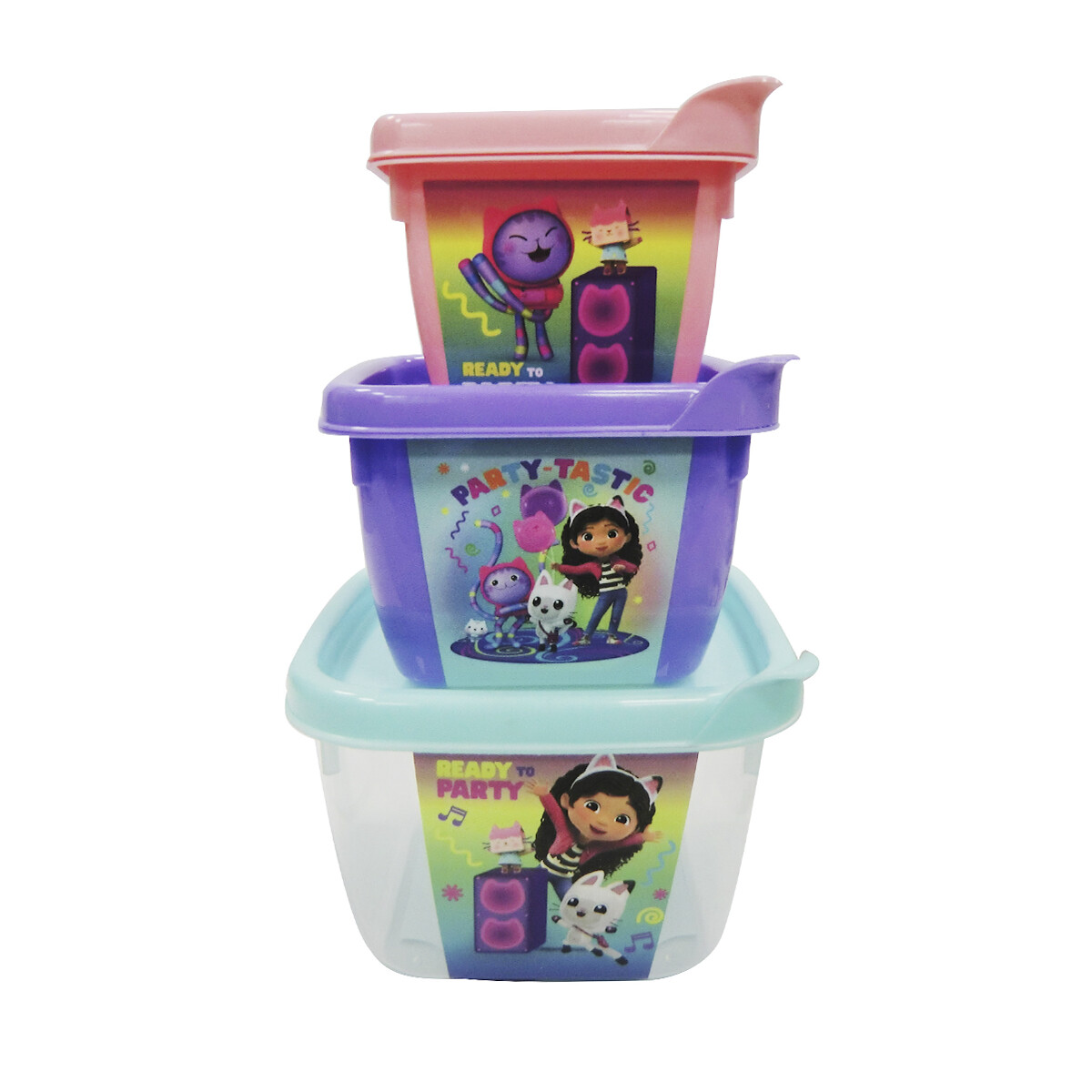 Pack x 3 Recipientes La Casa de Gabby - MULTICOLOR 