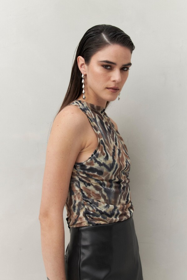 TOP SKINA Animal Print