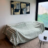 Manta para sillón y cama con diseños verde 130cm