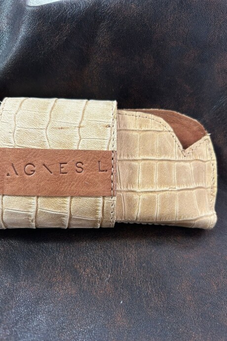 Estuche Lentes Crocco Beige