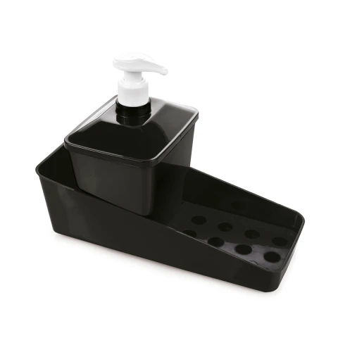 Dispensador de Jabón y Escurridor de Esponja NEGRO