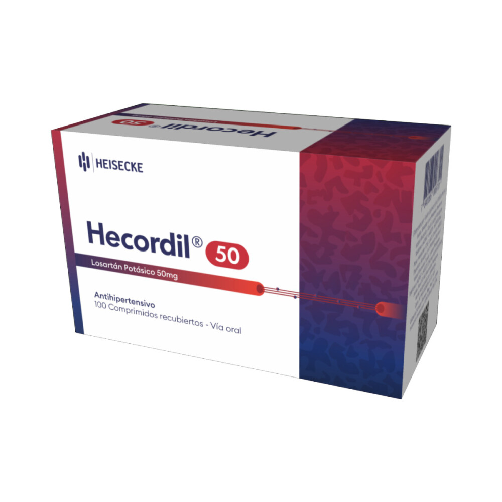 HECORDIL 50 MG CJ X 100 COMP. única