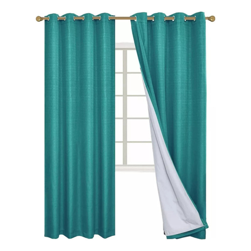 Cortinas Blackout 2 Paños 106cm X 160cm Satinado Calidad Verde