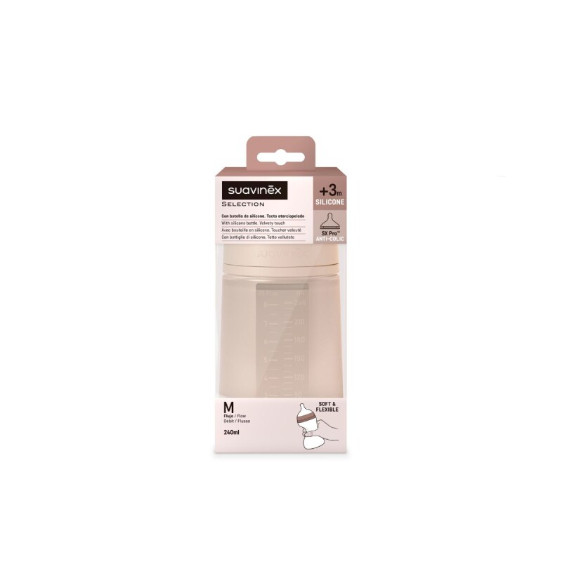BIBSXPRO240ML3-6 Mamadera Biberon Anticolico Sx Pro Fisiologico 240 Ml 3 A 6m Suavinex - Rosa