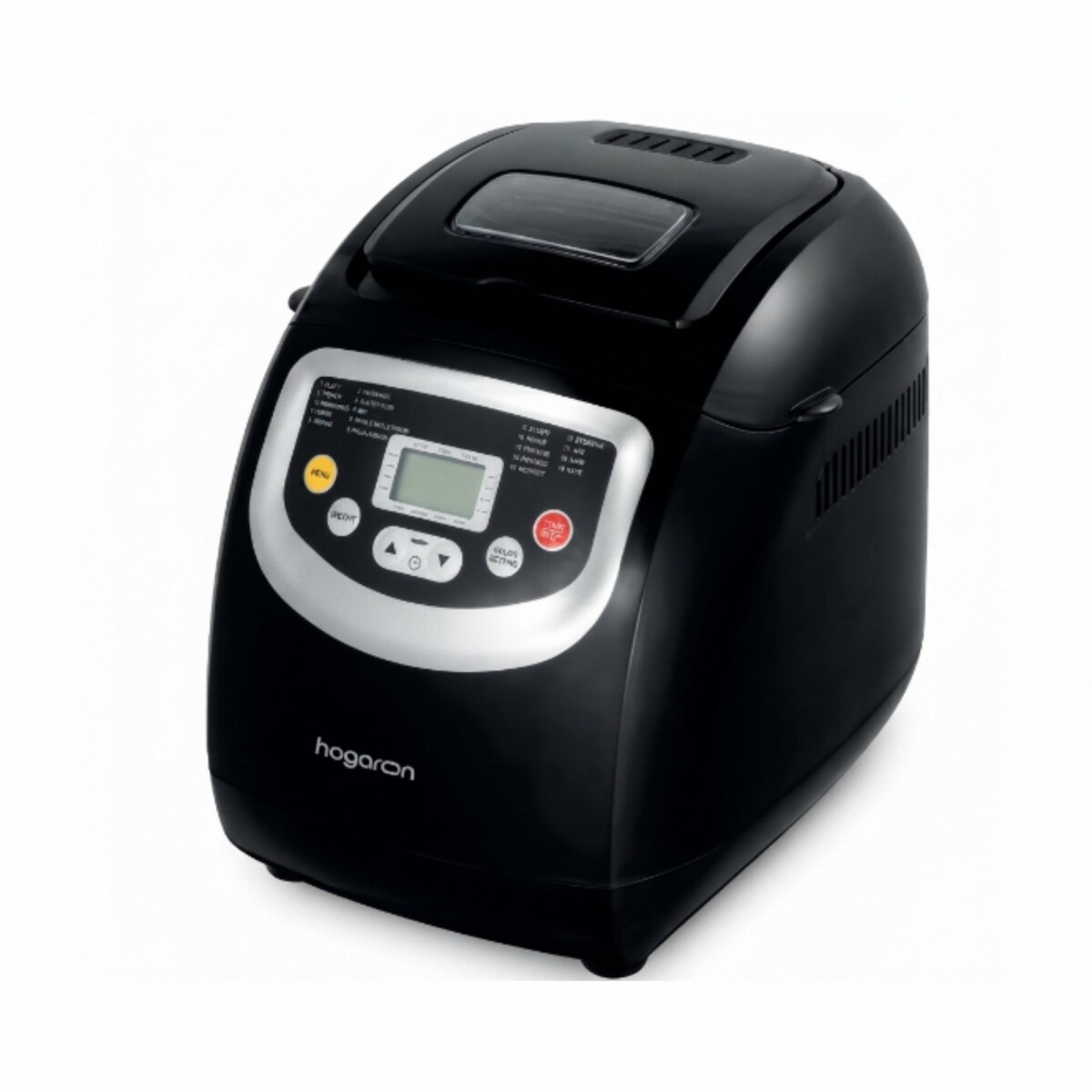 Máquina Panificadora HOGARON HGBM1 19 Programas 4 Capacidades Temporizador 15Hs Dispensador Semillas 19 Programas Automáticos 