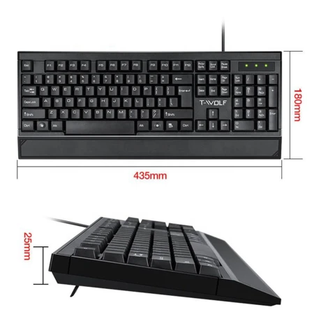 TECLADO TWOLF - T13 - NEGRO TECLADO TWOLF - T13 - NEGRO