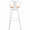Taburete Tolix Con Respaldo Madera Blanco Taburete Tolix Con Respaldo Madera Blanco