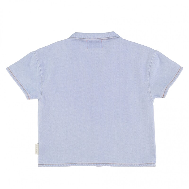 SS25.RP2501B Camisa De Jean Manga Corta Para Niños Piupiuchick - 12 Meses