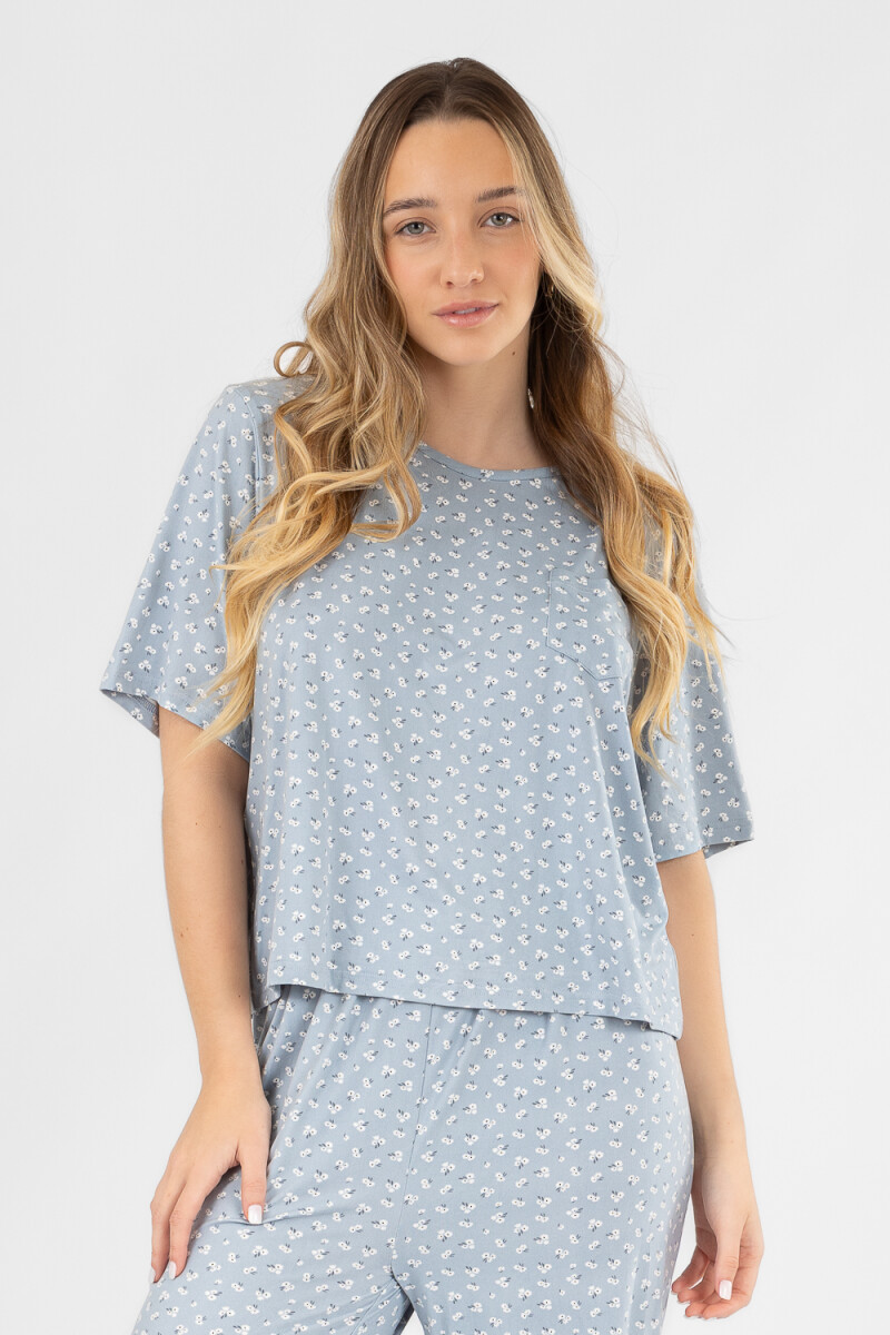 Pijama milena con pant Gris