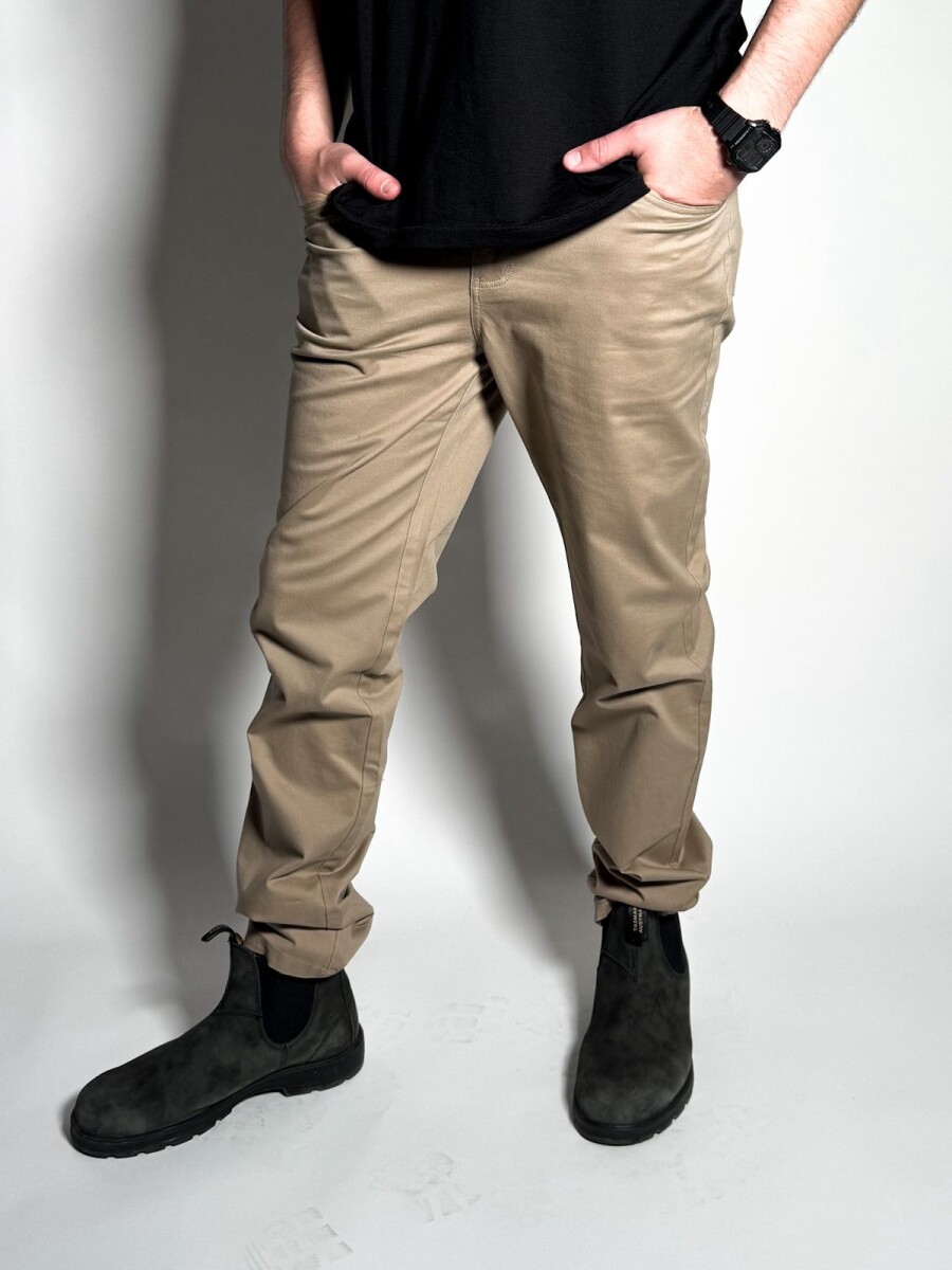 Pantalon de gabardina 5 bolsillos Pastor - Beige 