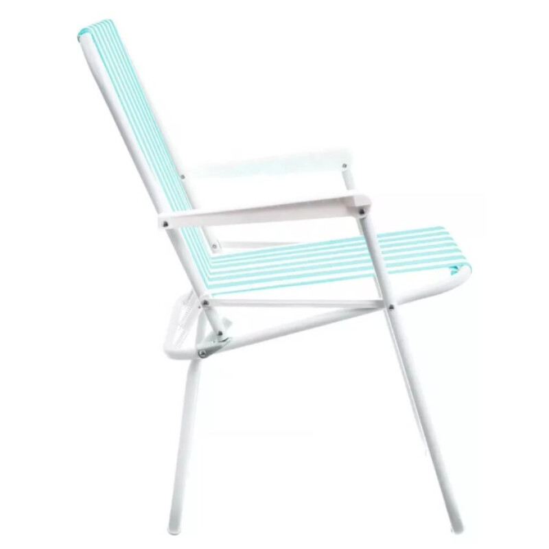 Silla De Playa Plegable Tubo De Hierro Celeste