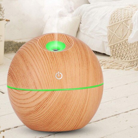 Humidificador Circular USB Con Led Efecto Madera Ø10cm 130ML Humidificador Circular USB Con Led Efecto Madera Ø10cm 130ML