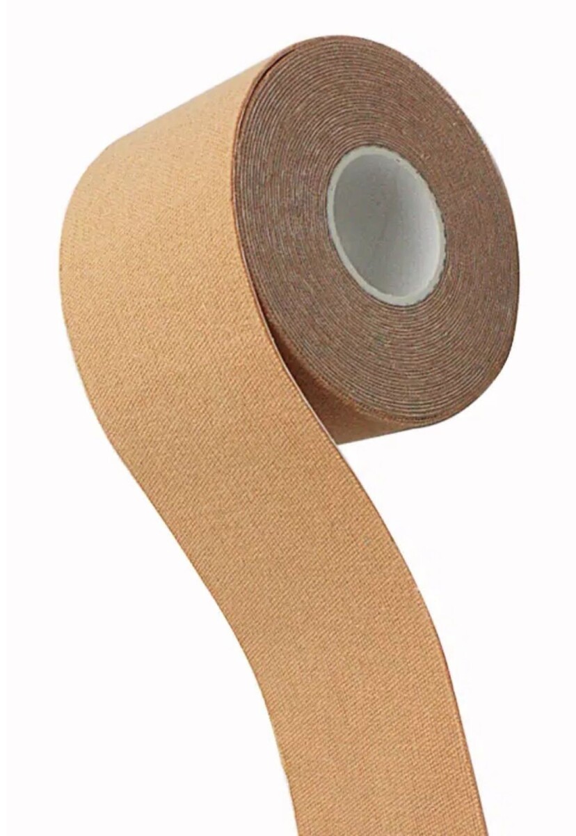 CINTA ALGODON CON ADHESIVO 5 METROS - NATURAL 