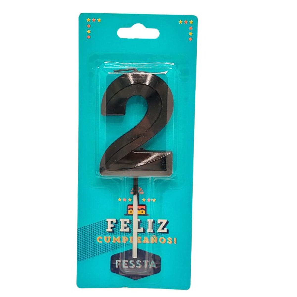 Vela Número 3D Grande Negro - DOS 