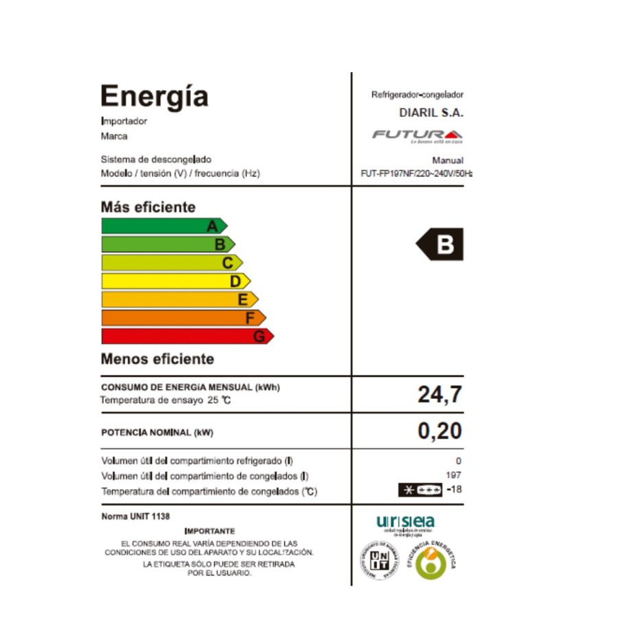 Freezer Futura FUT-FP197NF panelable Freezer Futura FUT-FP197NF panelable