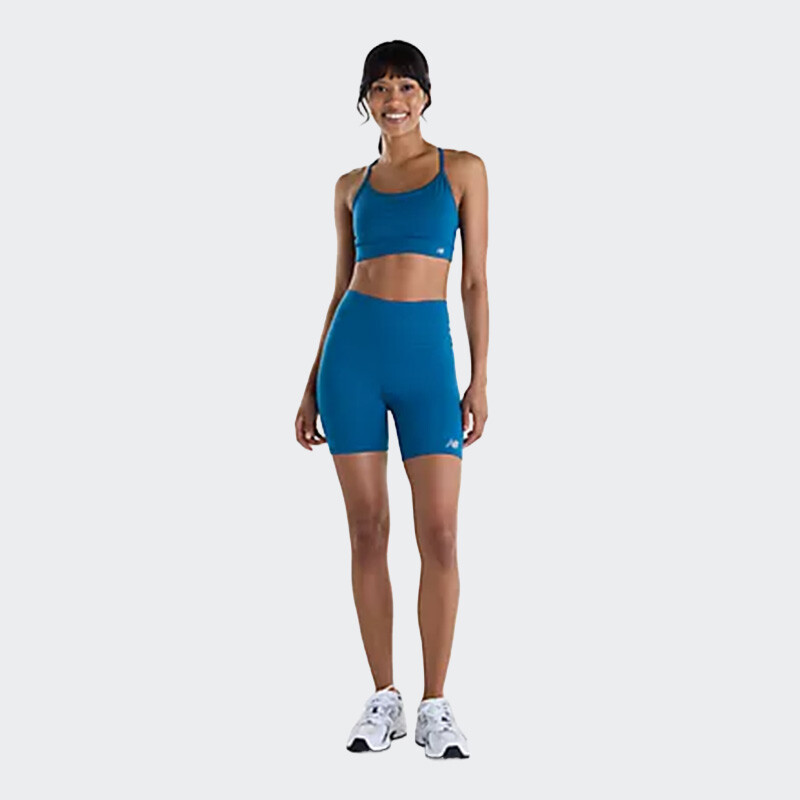 Calza New Balance Corta Harmony High Rise 6 Azul