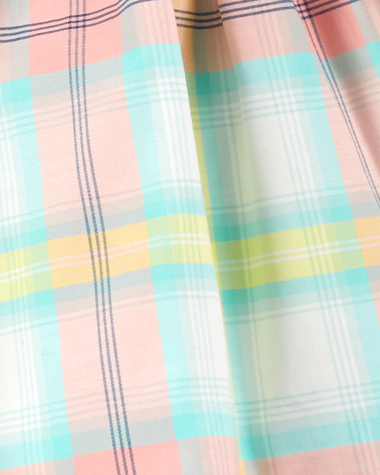 Vestido de algodón con lazo diseño a cuadros Sin color