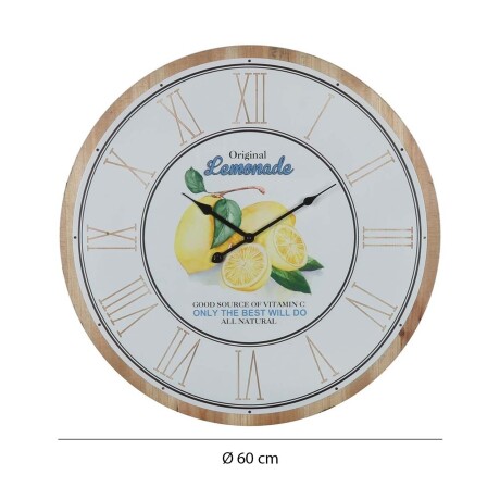 Reloj de Pared Diseño Vintage Limones Deco Cocina Barbacoa Natural