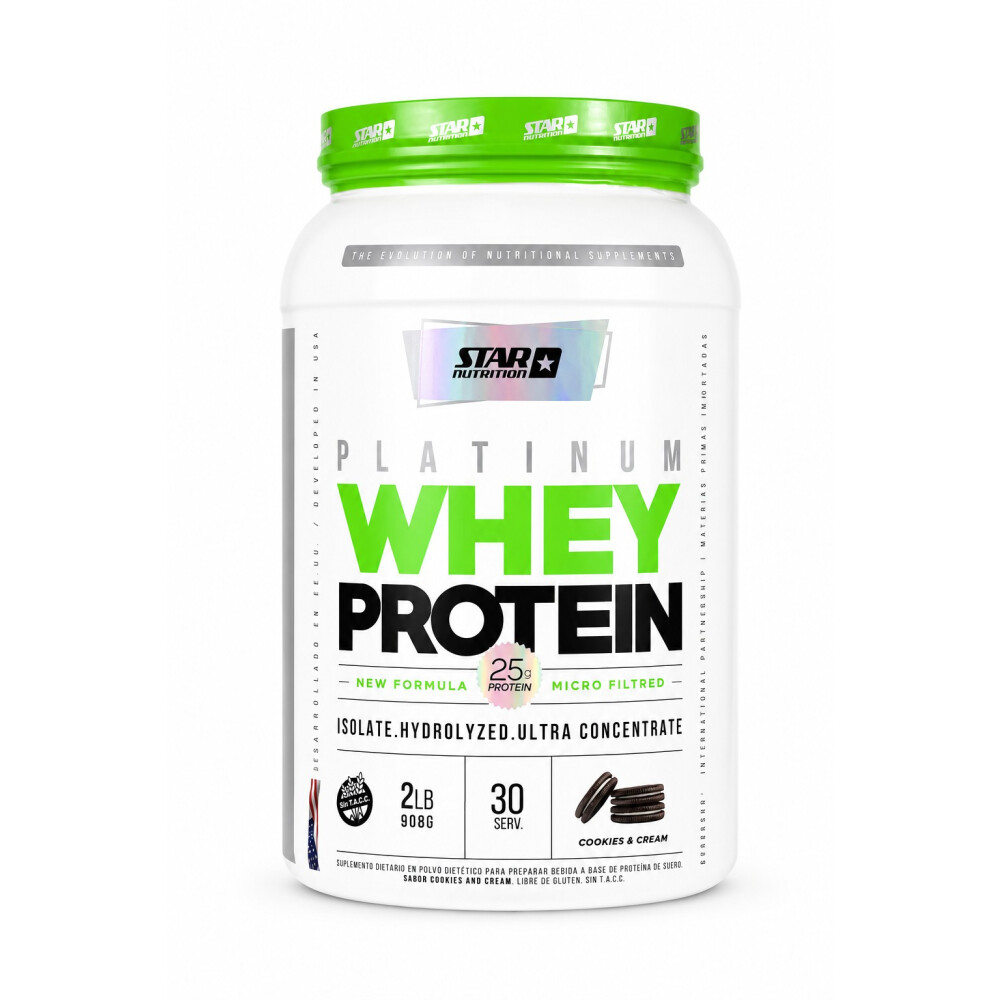 Platinum Whey Protein Cookies & Cream 2 lb Star Nutrition Platinum Whey Protein Cookies & Cream 2 lb Star Nutrition