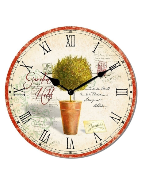 RELOJ DE PARED MDF D28.8X3.5CM GARDEN MACETA RELOJ DE PARED MDF D28.8X3.5CM GARDEN MACETA